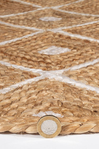 Prestbury Hand Braided Natural Jute Diamond