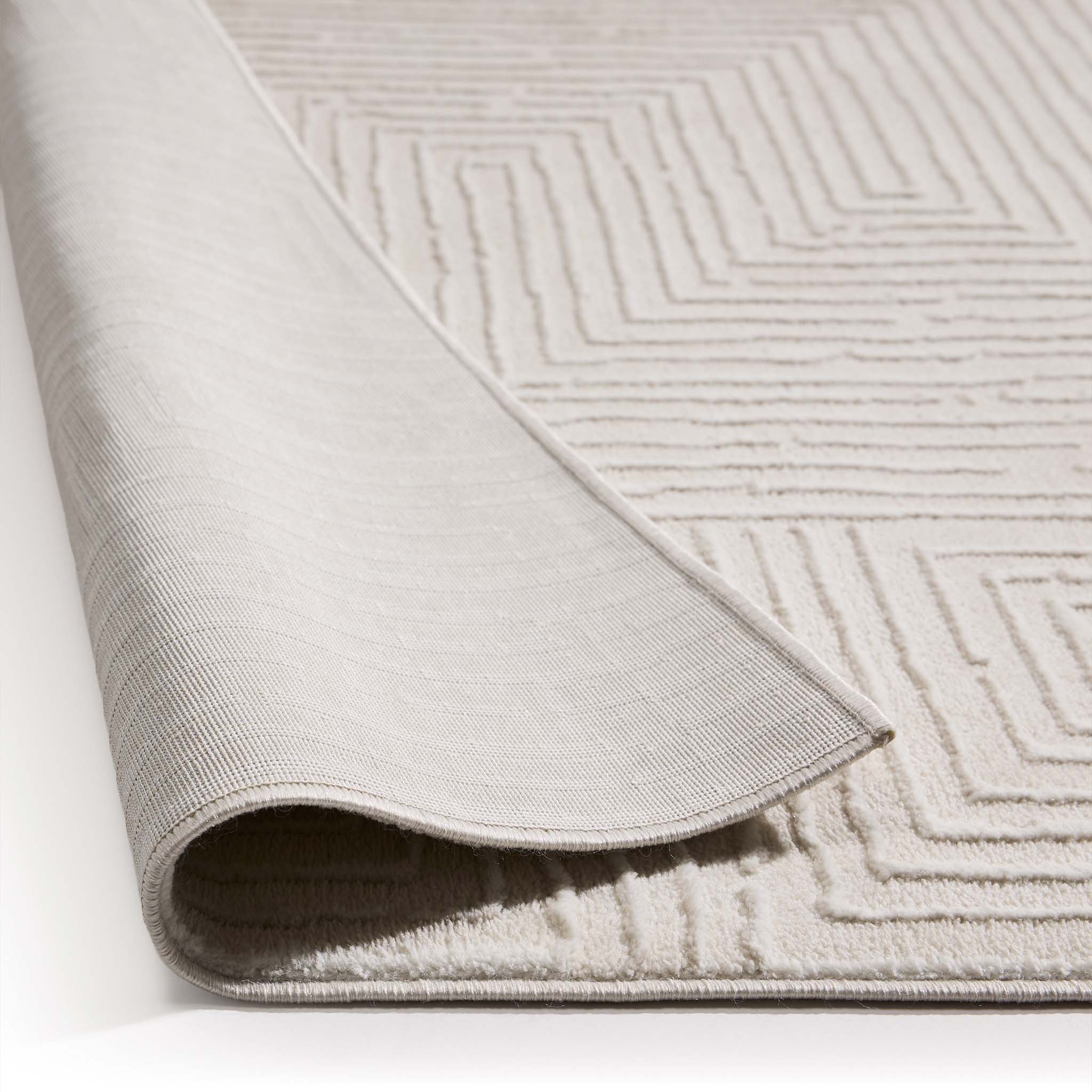 Origins Zen Cream Geometric Rug - handmade