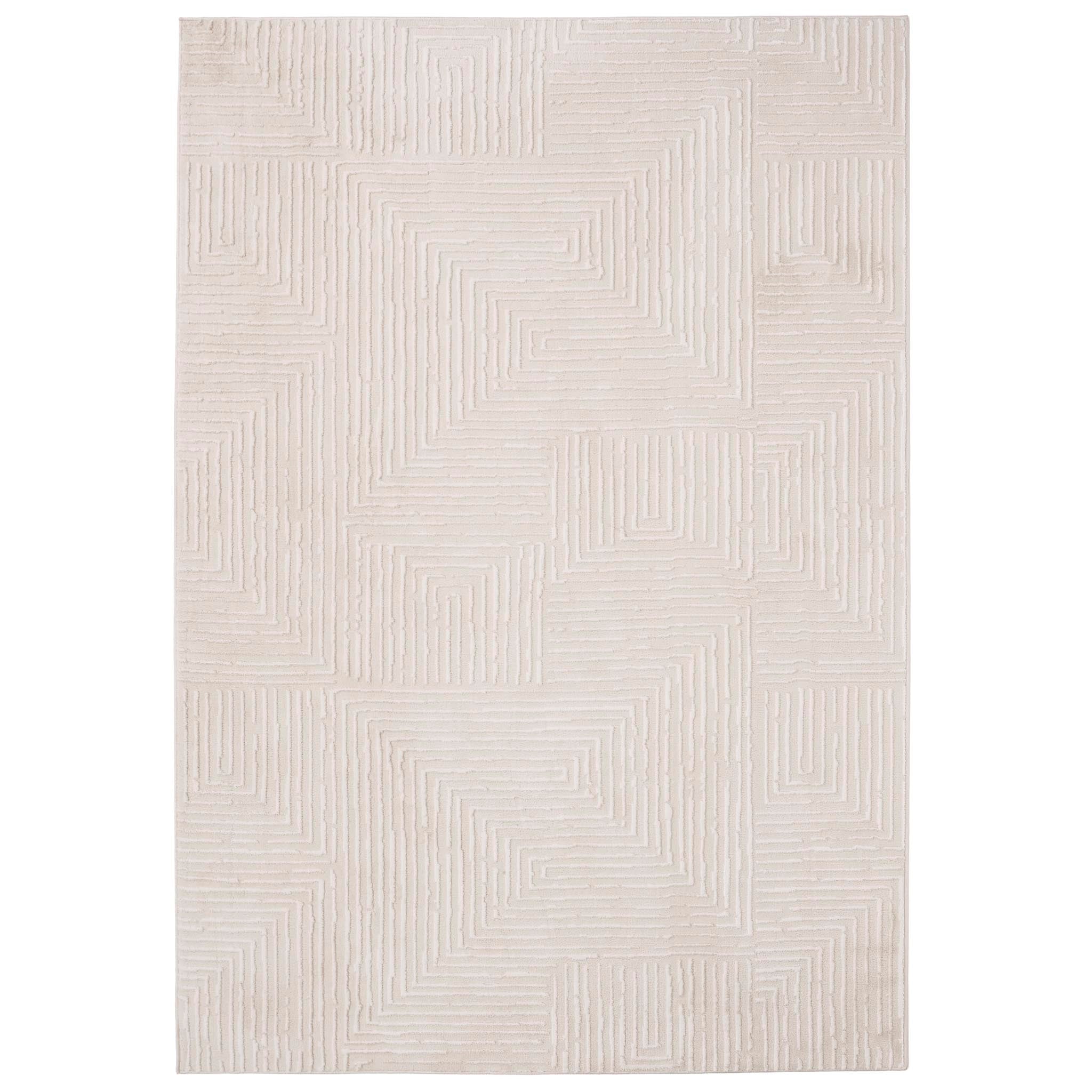Origins Zen Cream Geometric Rug - handmade