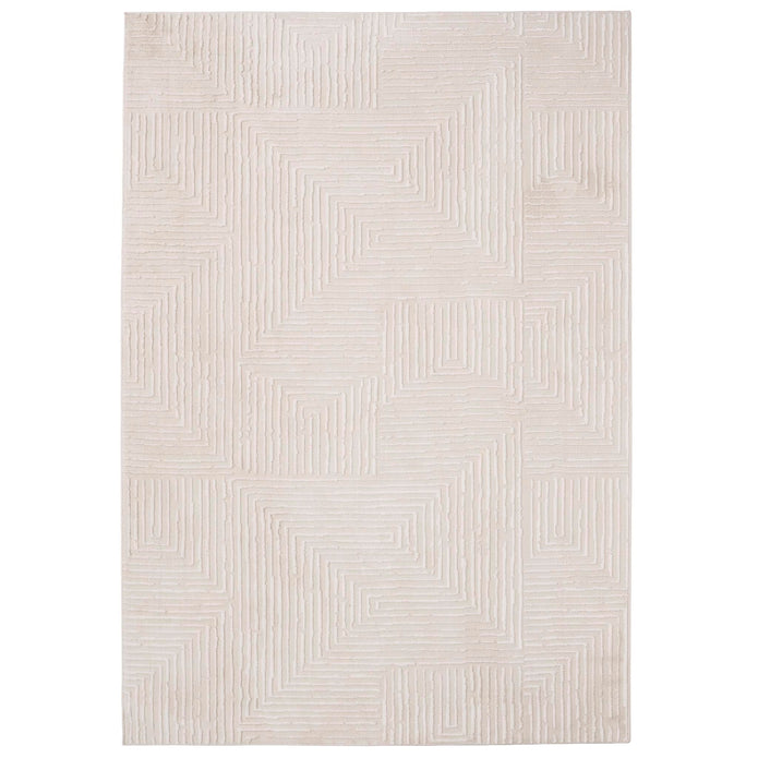 Origins Zen Cream Geometric Rug - handmade