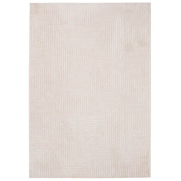 Origins Zen Cream Geometric Rug - handmade