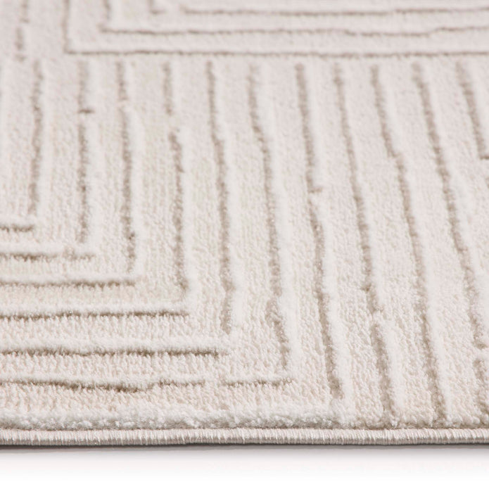 Origins Zen Cream Geometric Rug - handmade