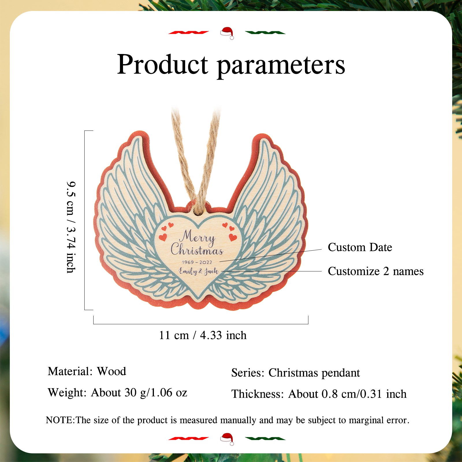 Personalised Christmas Name Ornament - handmade