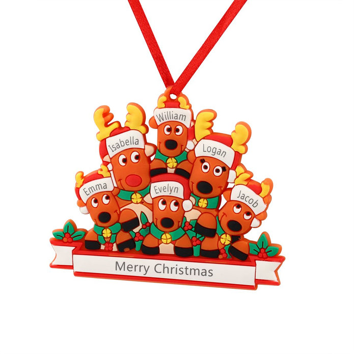 Custom Reindeer Family Christmas Ornament - handmade Ornament