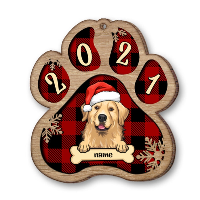 Personalised Dog Christmas Hat Wooden Ornament - handmade Ornament