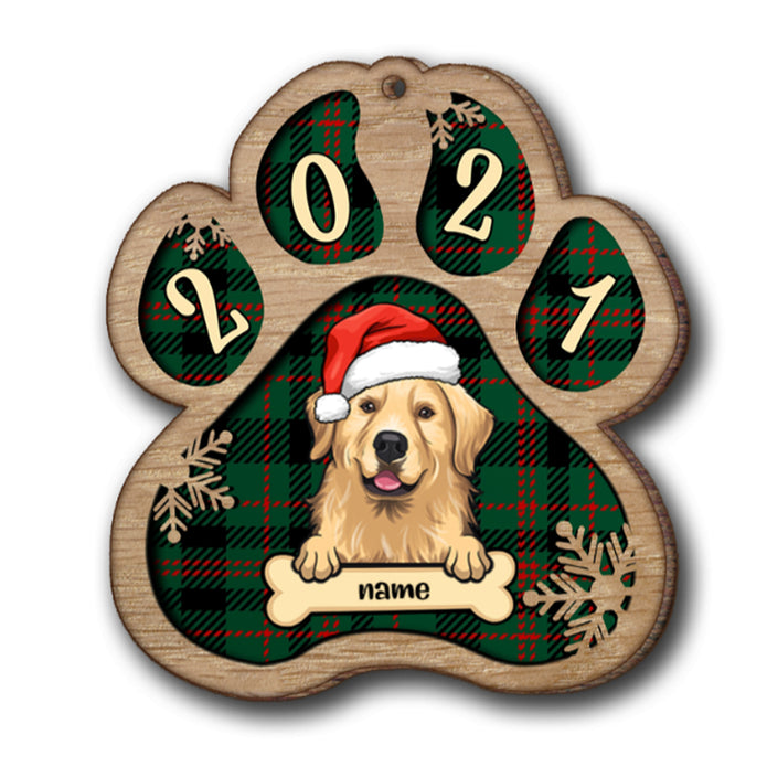 Personalised Dog Christmas Hat Wooden Ornament - handmade Ornament