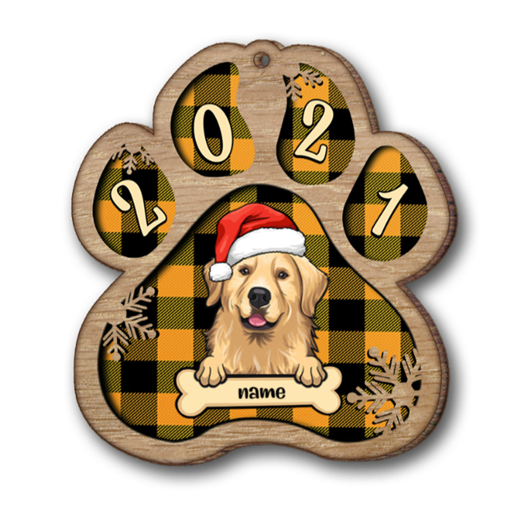Personalised Dog Christmas Hat Wooden Ornament - handmade Ornament