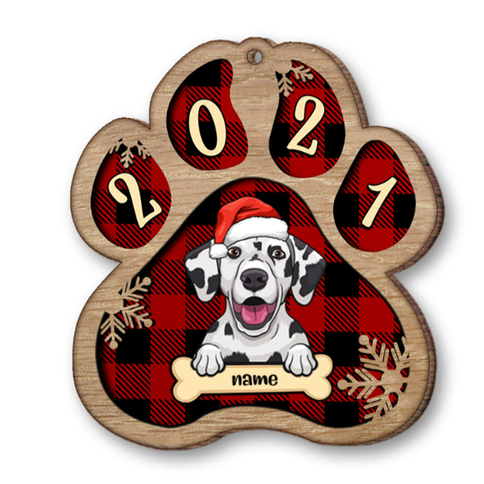 Personalised Dog Christmas Hat Wooden Ornament - handmade Ornament