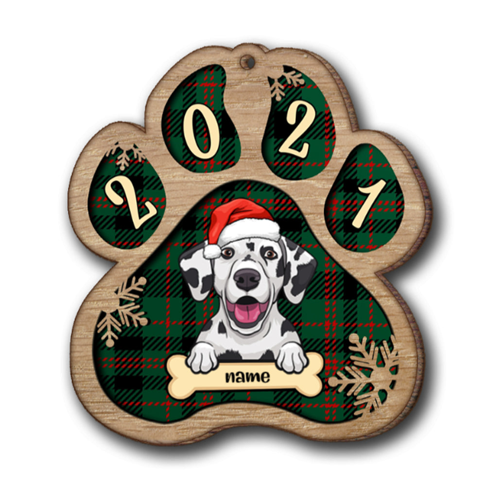 Personalised Dog Christmas Hat Wooden Ornament - handmade Ornament