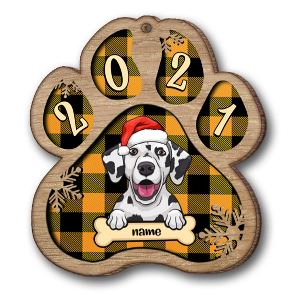 Personalised Dog Christmas Hat Wooden Ornament - handmade Ornament