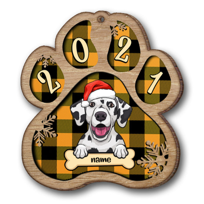 Personalised Dog Christmas Hat Wooden Ornament - handmade Ornament