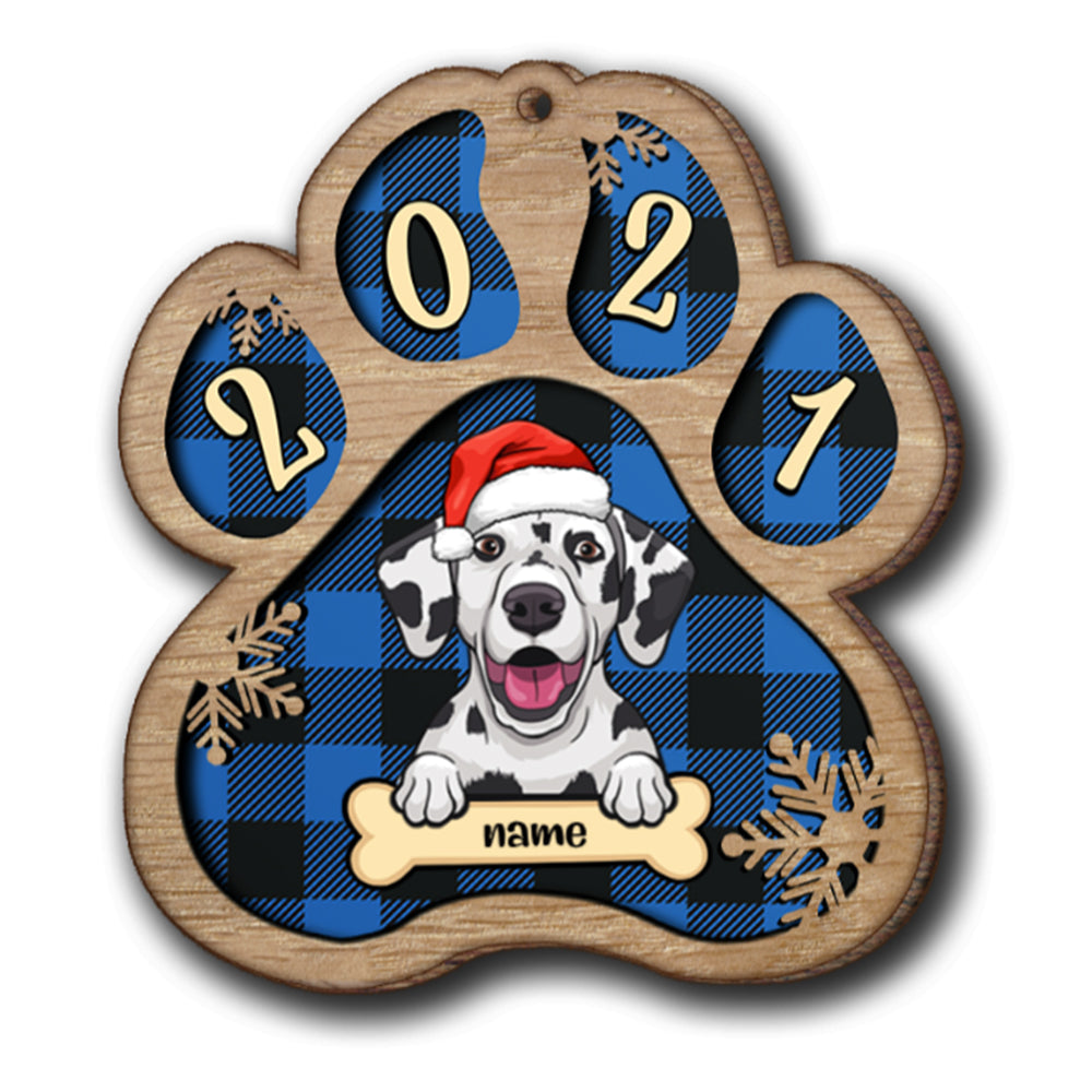 Personalised Dog Christmas Hat Wooden Ornament - handmade Ornament