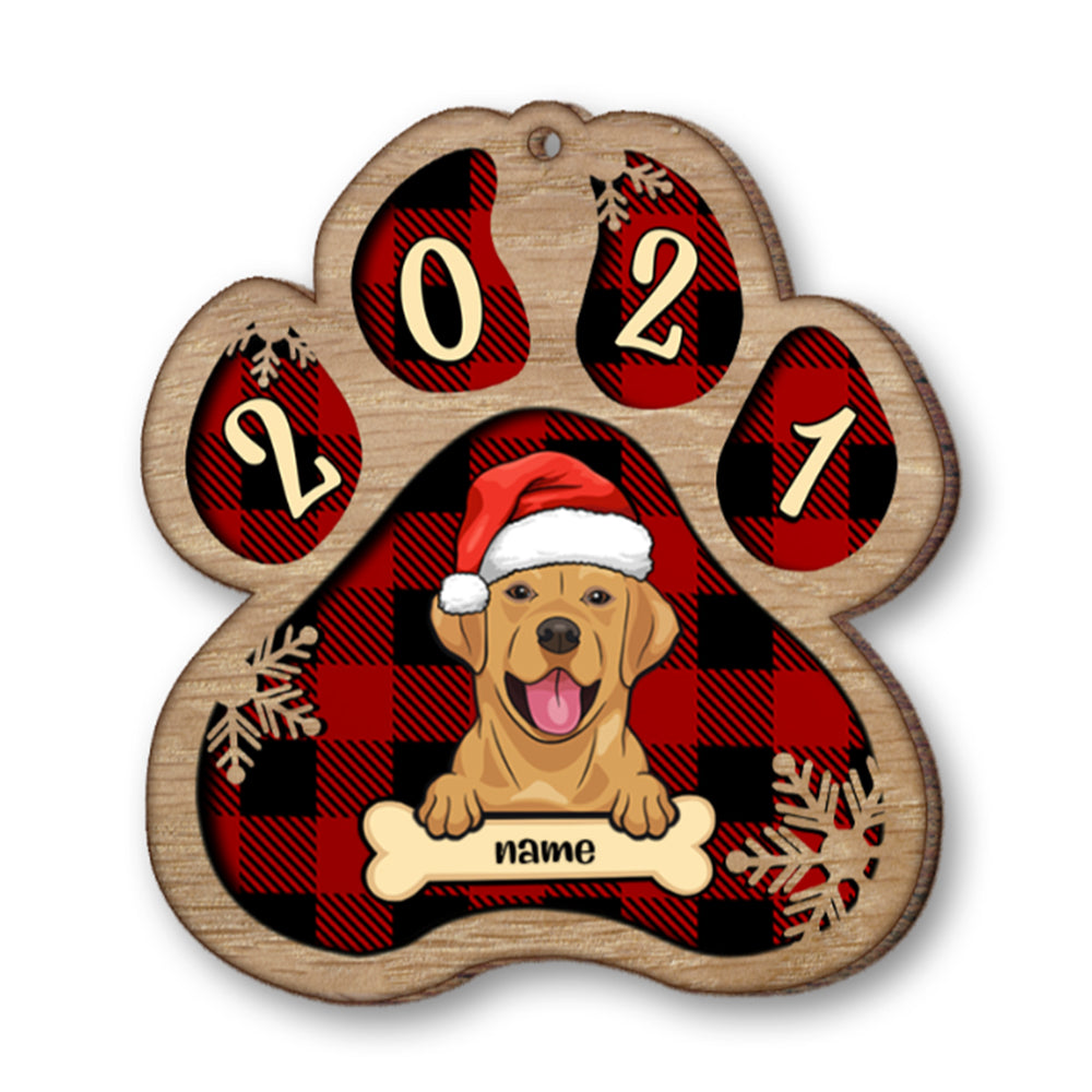 Personalised Dog Christmas Hat Wooden Ornament - handmade Ornament