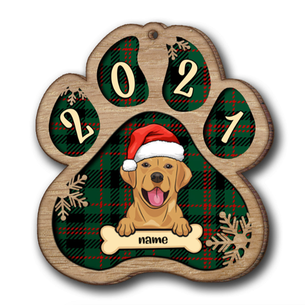 Personalised Dog Christmas Hat Wooden Ornament - handmade Ornament