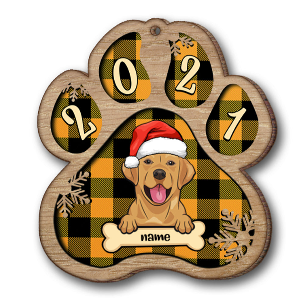 Personalised Dog Christmas Hat Wooden Ornament - handmade Ornament