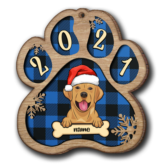 Personalised Dog Christmas Hat Wooden Ornament - handmade Ornament