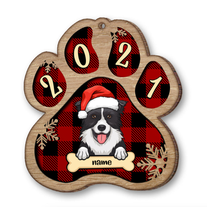 Personalised Dog Christmas Hat Wooden Ornament - handmade Ornament