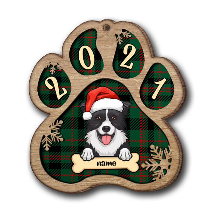 Personalised Dog Christmas Hat Wooden Ornament - handmade Ornament