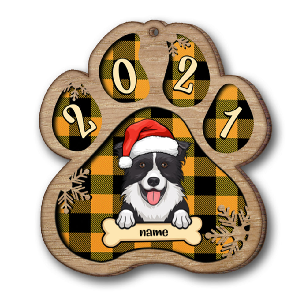 Personalised Dog Christmas Hat Wooden Ornament - handmade Ornament