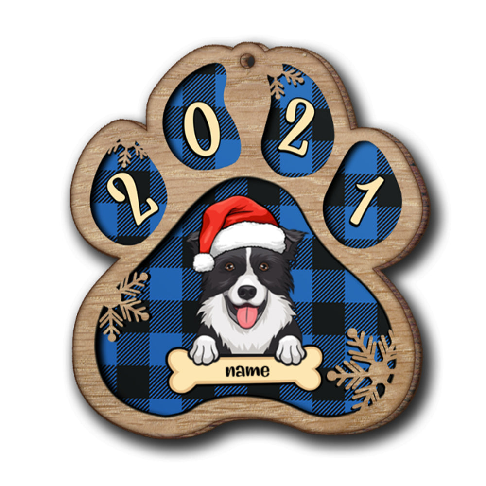 Personalised Dog Christmas Hat Wooden Ornament - handmade Ornament