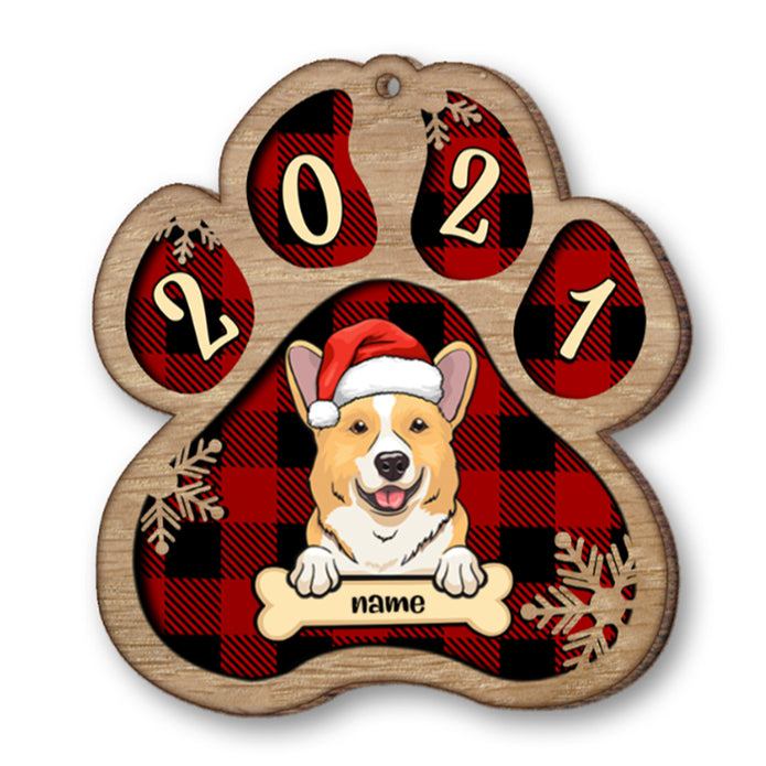 Personalised Dog Christmas Hat Wooden Ornament - handmade Ornament