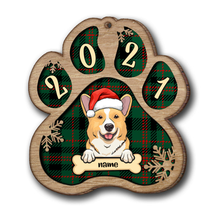 Personalised Dog Christmas Hat Wooden Ornament - handmade Ornament