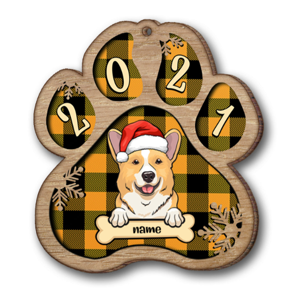 Personalised Dog Christmas Hat Wooden Ornament - handmade Ornament