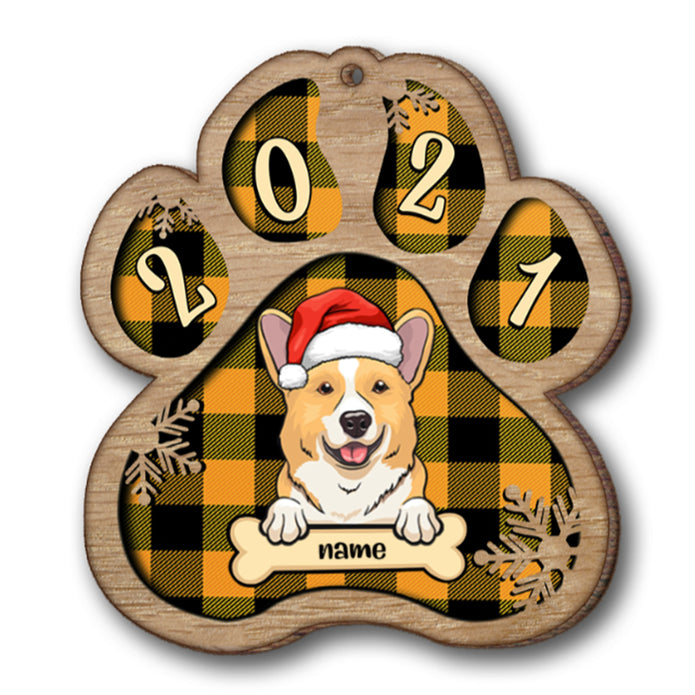 Personalised Dog Christmas Hat Wooden Ornament - handmade Ornament