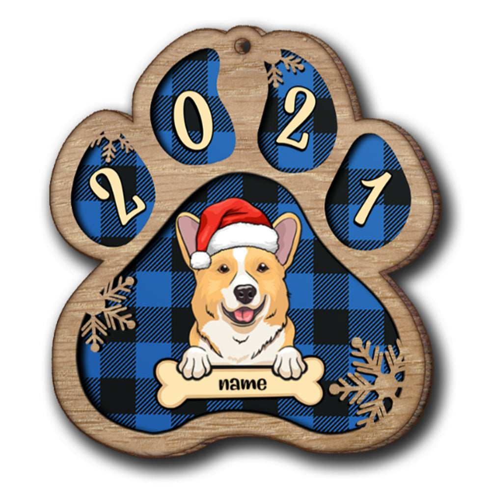 Personalised Dog Christmas Hat Wooden Ornament - handmade Ornament