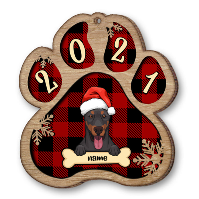 Personalised Dog Christmas Hat Wooden Ornament - handmade Ornament