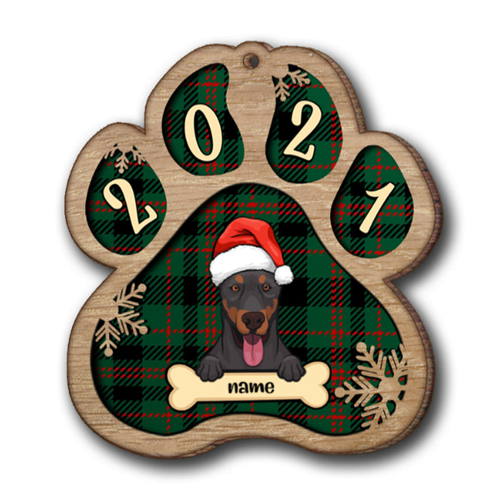 Personalised Dog Christmas Hat Wooden Ornament - handmade Ornament