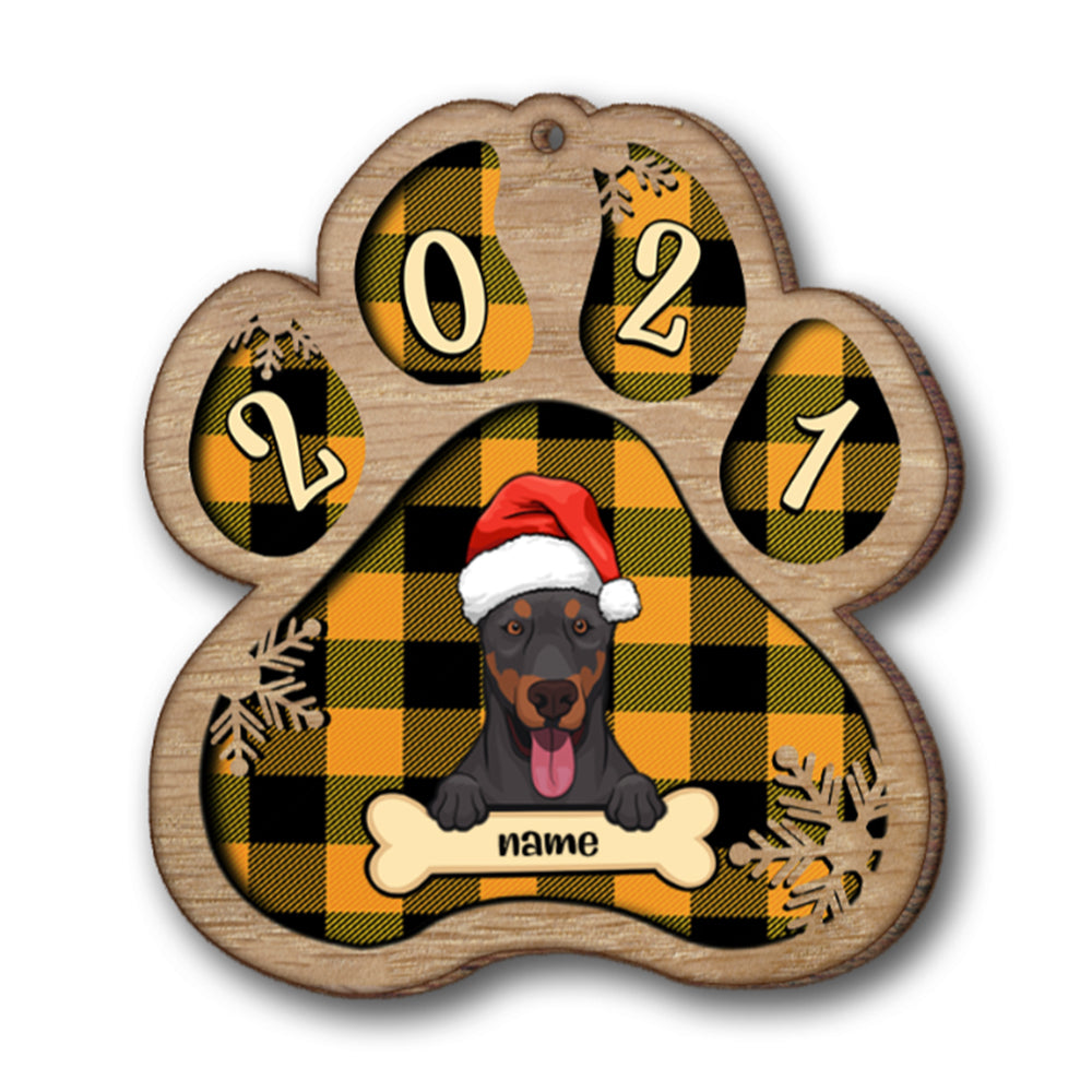 Personalised Dog Christmas Hat Wooden Ornament - handmade Ornament
