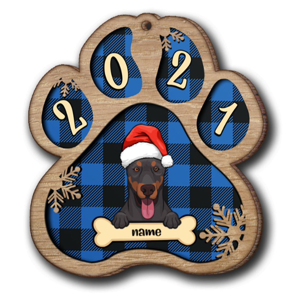 Personalised Dog Christmas Hat Wooden Ornament - handmade Ornament