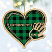 Custom Checkered Heart Family Christmas Ornament - handmade Ornament