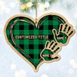 Custom Checkered Heart Family Christmas Ornament - handmade Ornament