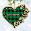 Custom Checkered Heart Family Christmas Ornament - handmade Ornament