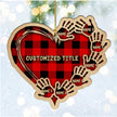 Custom Checkered Heart Family Christmas Ornament - handmade Ornament
