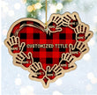 Custom Checkered Heart Family Christmas Ornament - handmade Ornament