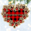 Custom Checkered Heart Family Christmas Ornament - handmade Ornament