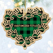 Custom Checkered Heart Family Christmas Ornament - handmade Ornament