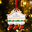 Personalised Red Stockings Family Christmas Ornament - handmade Ornament