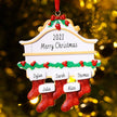 Personalised Red Stockings Family Christmas Ornament - handmade Ornament
