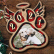 Personalised Angel Wings Pet Paw Wooden Christmas Ornament - handmade Ornament