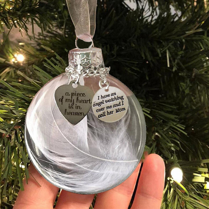Personalised Memorial Feather Bauble Ornament - handmade Ornament