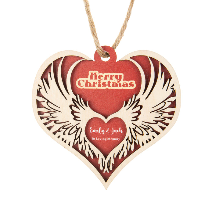 Personalised Merry Christmas Heart Ornament - handmade