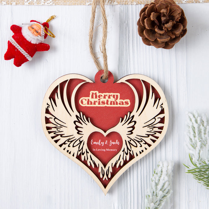 Personalised Merry Christmas Heart Ornament - handmade