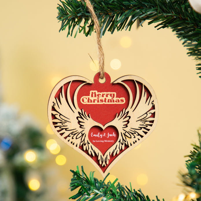 Personalised Merry Christmas Heart Ornament - handmade