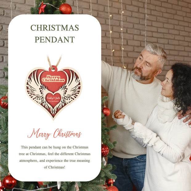 Personalised Merry Christmas Heart Ornament - handmade