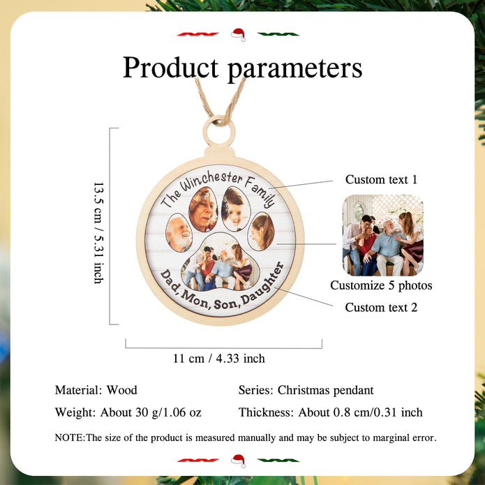 Personalised Photo Christmas Ornament - handmade