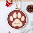 Personalised Name Paw Christmas Ornament - handmade